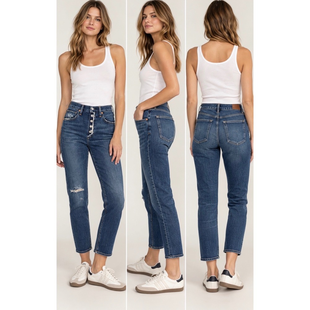 Citizens of Humanity Liya High Rise Classic Fit Crop Jeans size 25 Indigo Denim